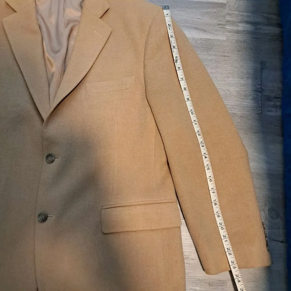 Joseph & Feiss Mens Blazer 41R Camel Hair 2 Button Tan Jacket Sport Coat
